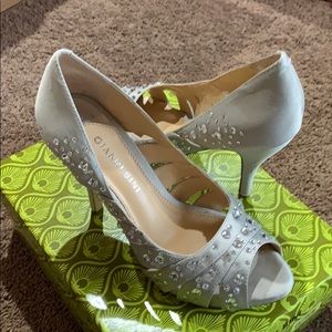 Gianni Bini Silver “Anna” Peep Toe
